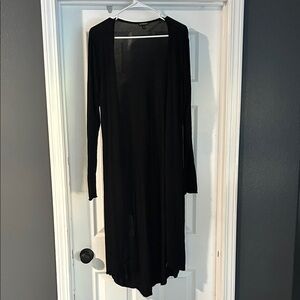 Express Black Long Open-Front Cardigan Dress